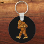 Bigfoot Heart Hands Funny Sasquatch Lover Valentin Sleutelhanger (Voorkant)