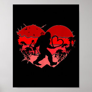 Bigfoot Heart Valentijnsdag Bigfoot Valentijn Poster