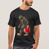 Bigfoot Heart Valentijnsdag Love Sasquatch Funny T-shirt (Voorkant)