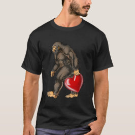 Bigfoot Heart Valentijnsdag Love Sasquatch Funny T-shirt