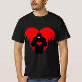 Bigfoot Heart Valentijnsdag Unisex T-shirt, Liefde T-shirt (Voorkant)