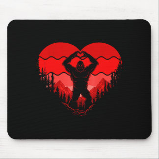 Bigfoot Heart Valentine's Day Boys Girls Kids Love Muismat