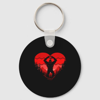 Bigfoot Heart Valentine's Day Boys Girls Kids Love Sleutelhanger