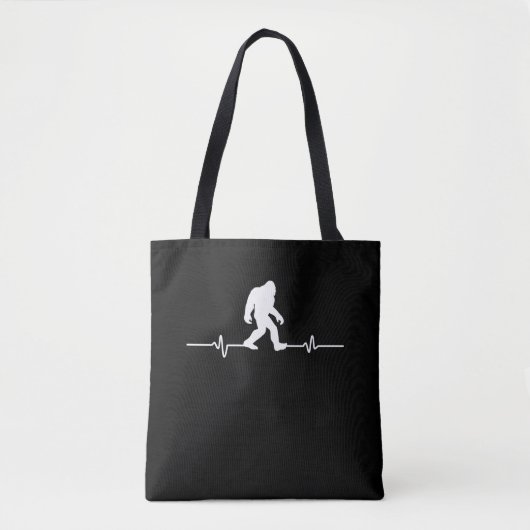 Bigfoot Heartbeat Humor Funny Sasquatch Fan Tote Bag (Voorkant)
