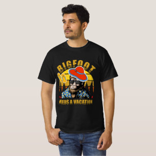Bigfoot heeft een vakantie nodig... ...met zwart. t-shirt