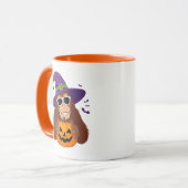 Bigfoot Heks met Pompoen Halloween Mok (Voorkant links)