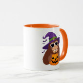 Bigfoot Heks met Pompoen Halloween Mok (Voorkant rechts)