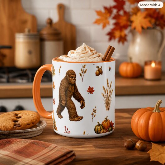 Bigfoot Herfst Oogst Pompoen Patroon  Mok