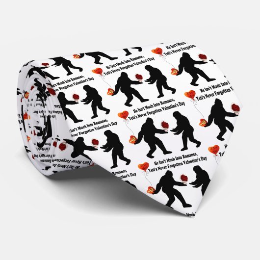 Bigfoot herinnert Valentijnsdag Stropdas (Opgerold)