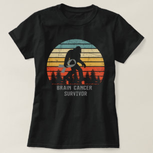 Bigfoot hersenkankeroverlevende grijs lint T-shirt