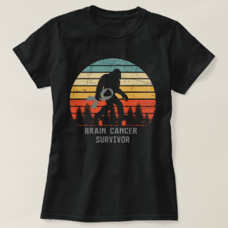Bigfoot hersenkankeroverlevende grijs lint T-shirt