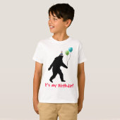 Bigfoot het is mijn verjaardag! t-shirt (Voorkant volledig)