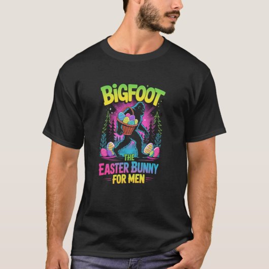 Bigfoot Het Paas Haas Heren T-shirt Sasquatch (Voorkant)