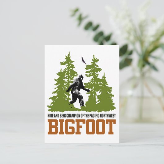 Bigfoot hide and Seek Champion Pacific Northwest Briefkaart (Staand voorkant)