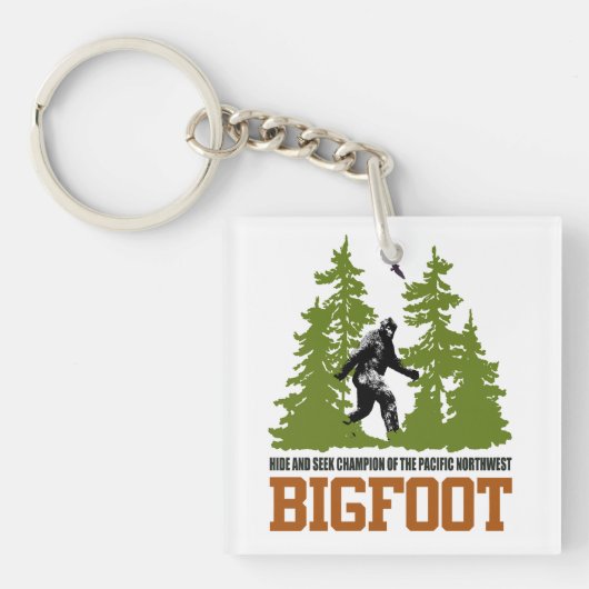 Bigfoot hide and Seek Champion Pacific Northwest Sleutelhanger (voorkant)