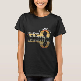 Bigfoot Hide and Seek Kampioen Retro Grappig Graph T-shirt