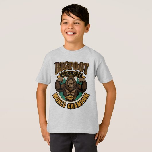 Bigfoot Hide & Seek Champion Jongens T-shirt (Voorkant volledig)