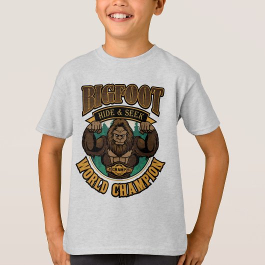 Bigfoot Hide & Seek Champion Jongens T-shirt (Voorkant)