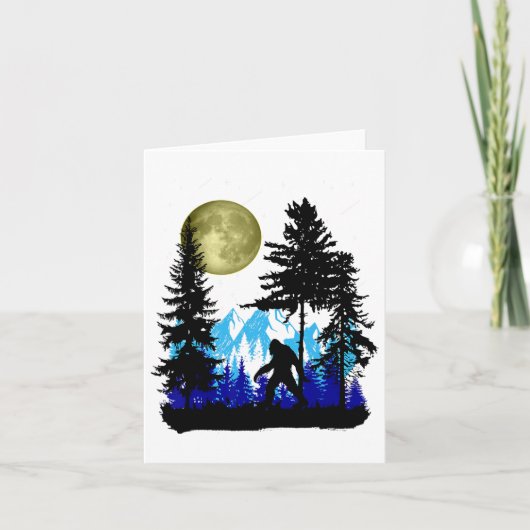 Bigfoot Hiding Under Full Moon For Sasquatch Lover Kaart (Voorkant)