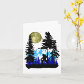 Bigfoot Hiding Under Full Moon For Sasquatch Lover Kaart (Gele Bloem)