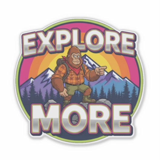 Bigfoot Hiking-Explore More Sticker (Voorkant)