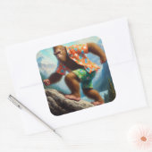 Bigfoot Hiking Vierkante Sticker (Envelop)