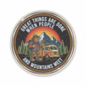 Bigfoot Hiking- When People And Mountains Meet Sticker (Voorkant)
