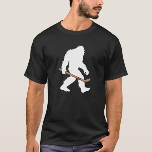 Bigfoot Hockey Cryptid Sasquatch Sport Speler T Sh T-shirt (Voorkant)