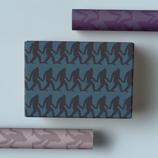Bigfoot Holding Handen Stripe Inpakpapier Vel