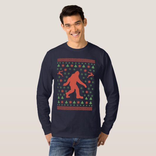Bigfoot Holiday Sweater T - shirts (Voorkant volledig)