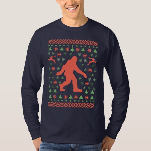 Bigfoot Holiday Sweater T - shirts (Voorkant)