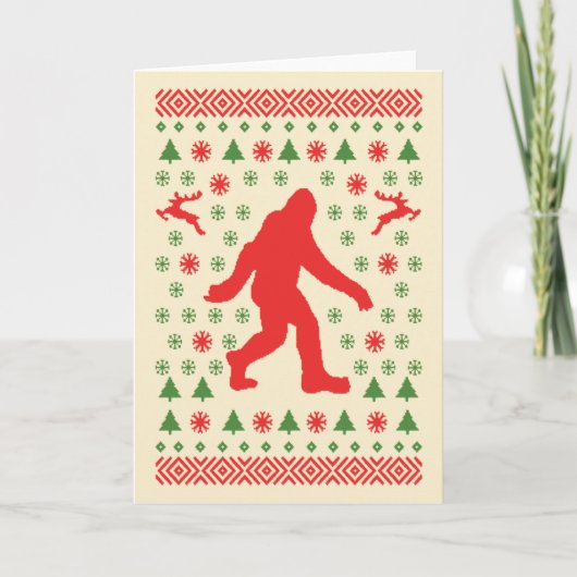 Bigfoot Holiday Sweater T - shirts Feestdagen Kaart (Voorkant)