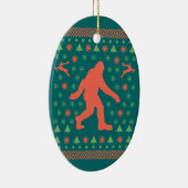 Bigfoot Holiday Sweater T - shirts Keramisch Ornament (Rechts)