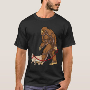 Bigfoot-hond loopt Pug Mannen Vrouwen Sasquatch-li T-shirt