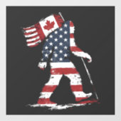 Bigfoot houdt Canada Vlag 51ste Staat Trump Raamsticker (Vel)