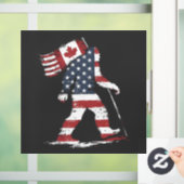 Bigfoot houdt Canada Vlag 51ste Staat Trump Raamsticker (Huis)