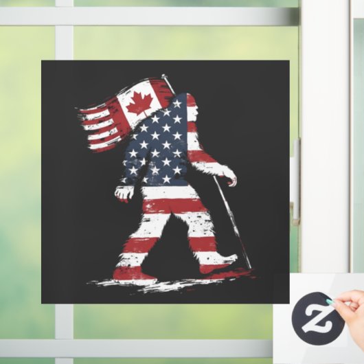 Bigfoot houdt Canada Vlag 51ste Staat Trump Raamsticker (Huis)
