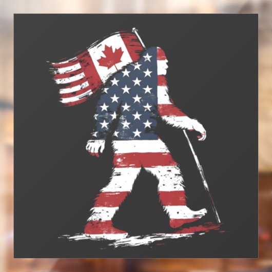 Bigfoot houdt Canada Vlag 51ste Staat Trump Raamsticker (Vel 2)