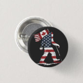 Bigfoot houdt Canadese vlag 51e staat Trump Ronde Button 3,2 Cm (Voorkant /achterkant)
