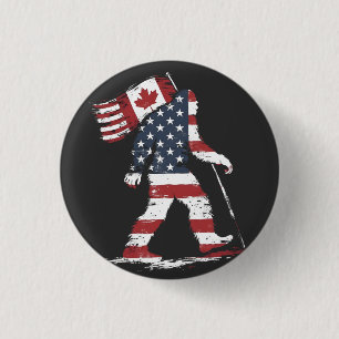 Bigfoot houdt Canadese vlag 51e staat Trump  Ronde Button 3,2 Cm
