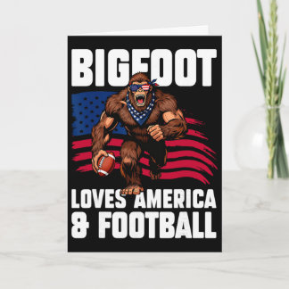 Bigfoot houdt van Amerika en voetball Funny 4 juli Kaart