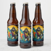 Bigfoot houdt van bier en surfen etiket (Flessen)