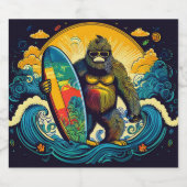 Bigfoot houdt van bier en surfen etiket (Enkel label)