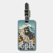 Bigfoot houdt van California bagagelabel met monog (Voorkant verticaal)