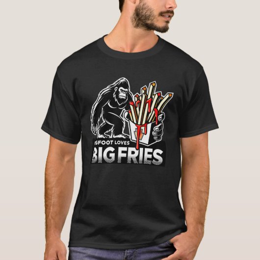 Bigfoot houdt van grote frietjes t-shirt (Voorkant)