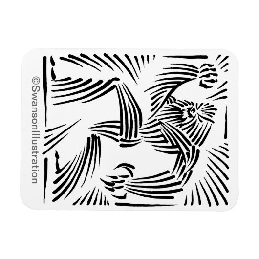 Bigfoot houtsnede grafische magneet (Horizontaal)