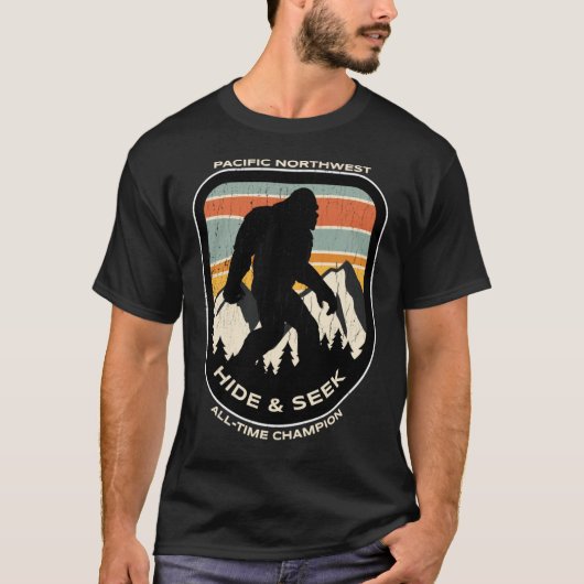 Bigfoot Huid and Seek All-Time Champ of Pacific No T-shirt (Voorkant)