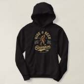 Bigfoot Huid and Seek Champion Funny Sasquatch Ret Hoodie (Design voorkant)