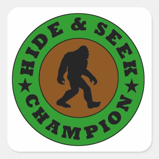 Bigfoot Huid en Seek Champion Vierkante Sticker (Voorkant)