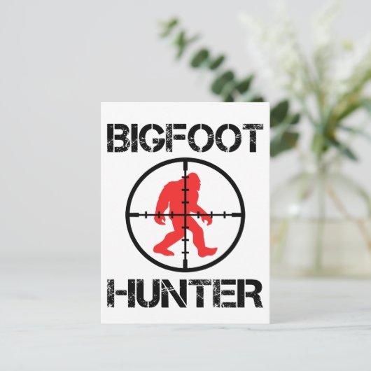 Bigfoot Hunter Funny Bigfoot Lover Briefkaart (Staand voorkant)